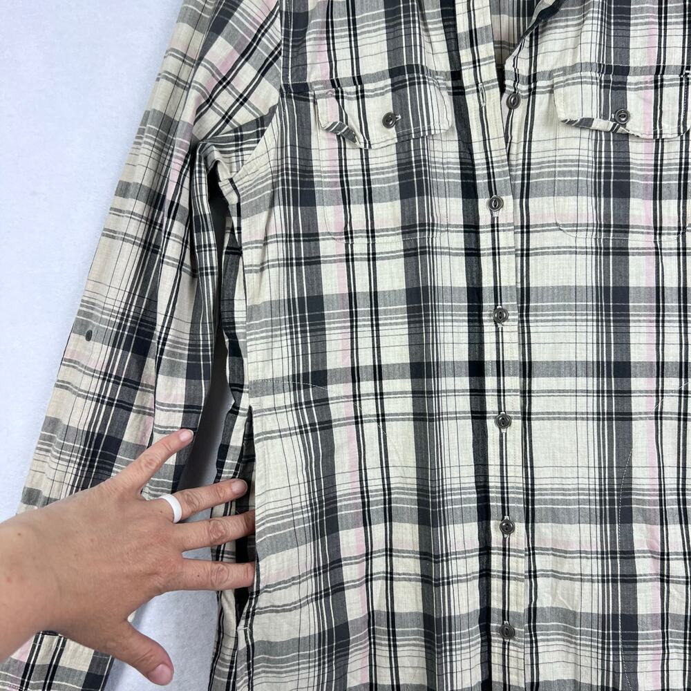 EUC The North Face Campridge Plaid Button Front Pockets Women's Shift Dress M - Picture 6 of 13